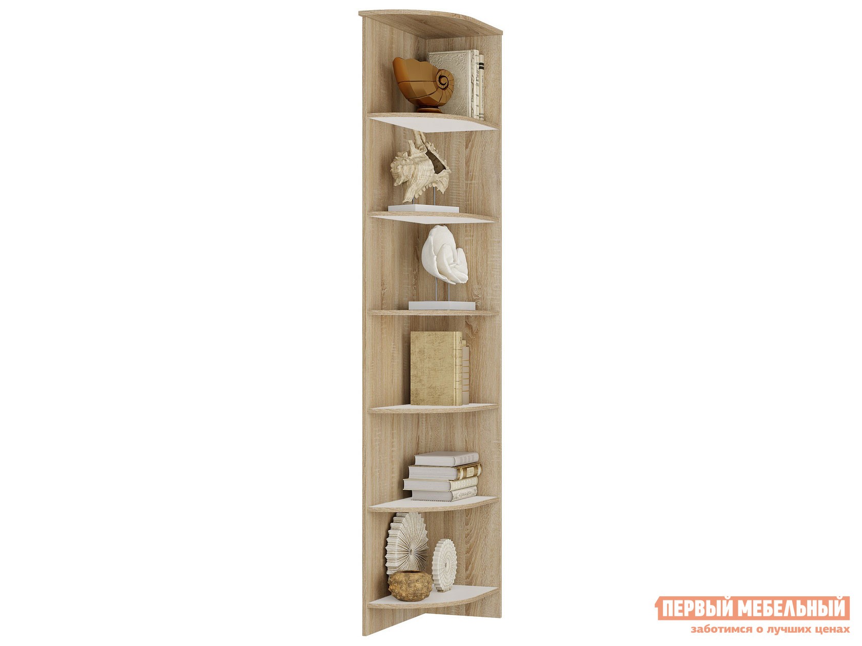 Стеллаж  Стеллаж Сакура угловой Дуб Сонома / Белый