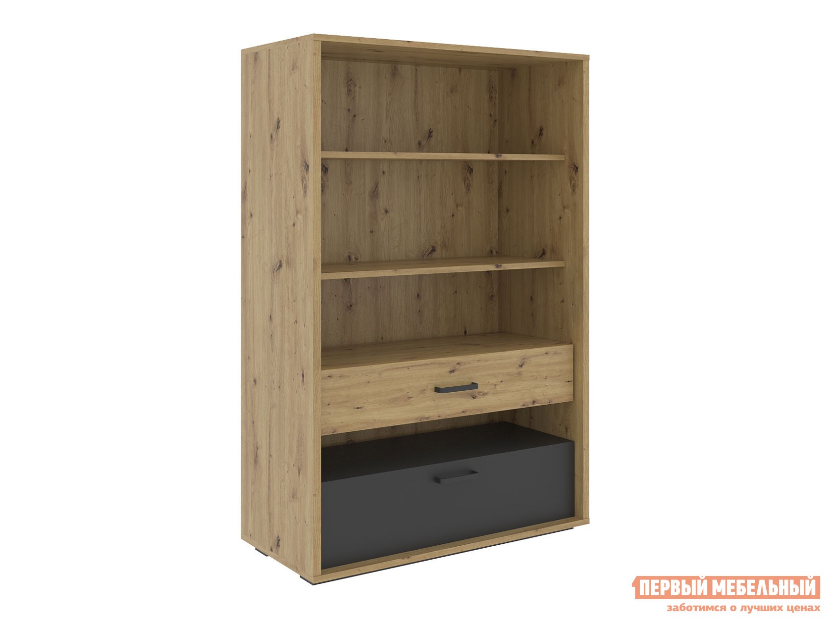 Стеллаж  KUBO СТ-1 Дуб Артизан / Черный матовый / Холодный серый, Без блока питания