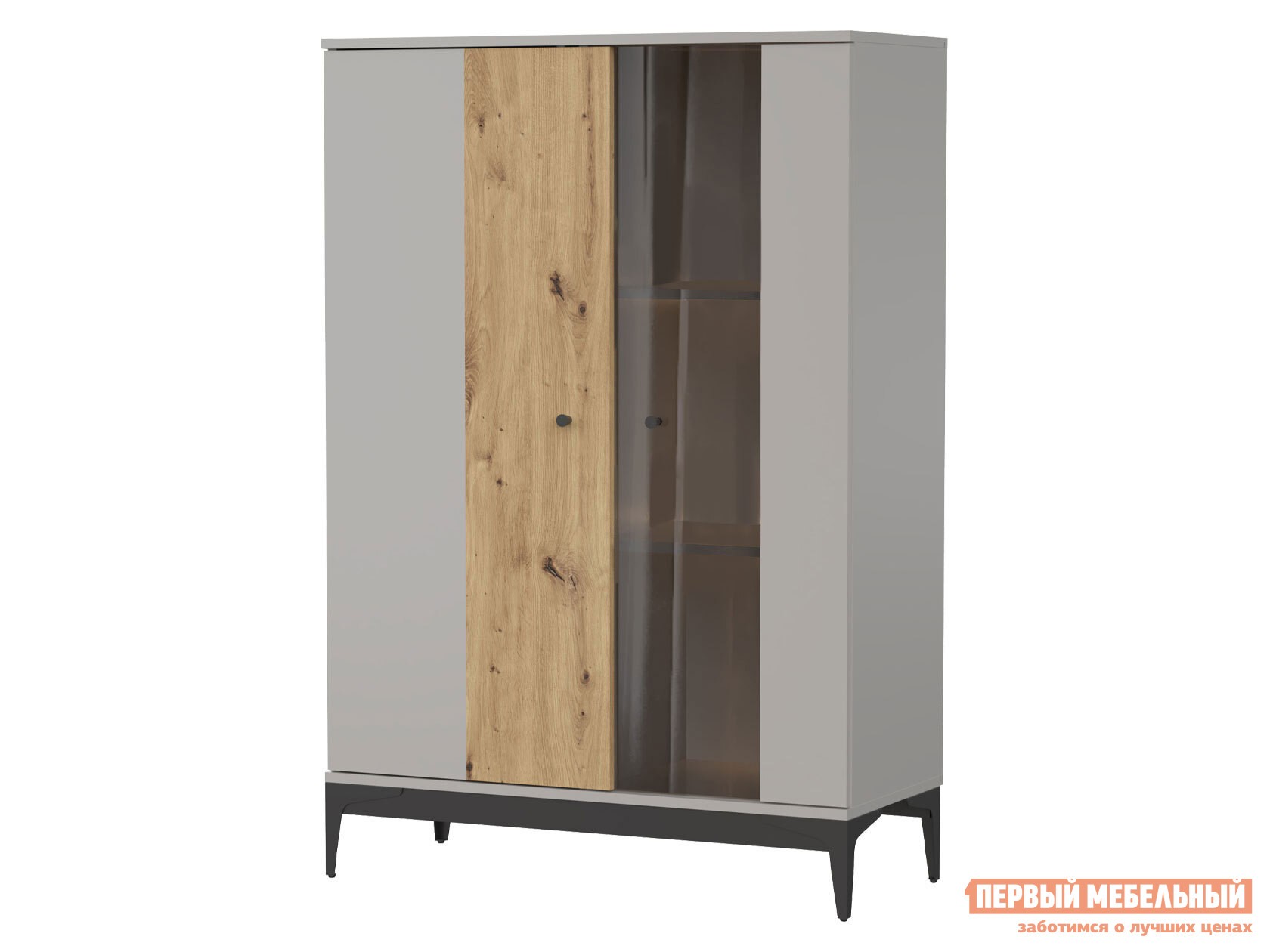 Комод  Нордик Холодный серый / Дуб Артизан / Черный, металл, Без подсветки