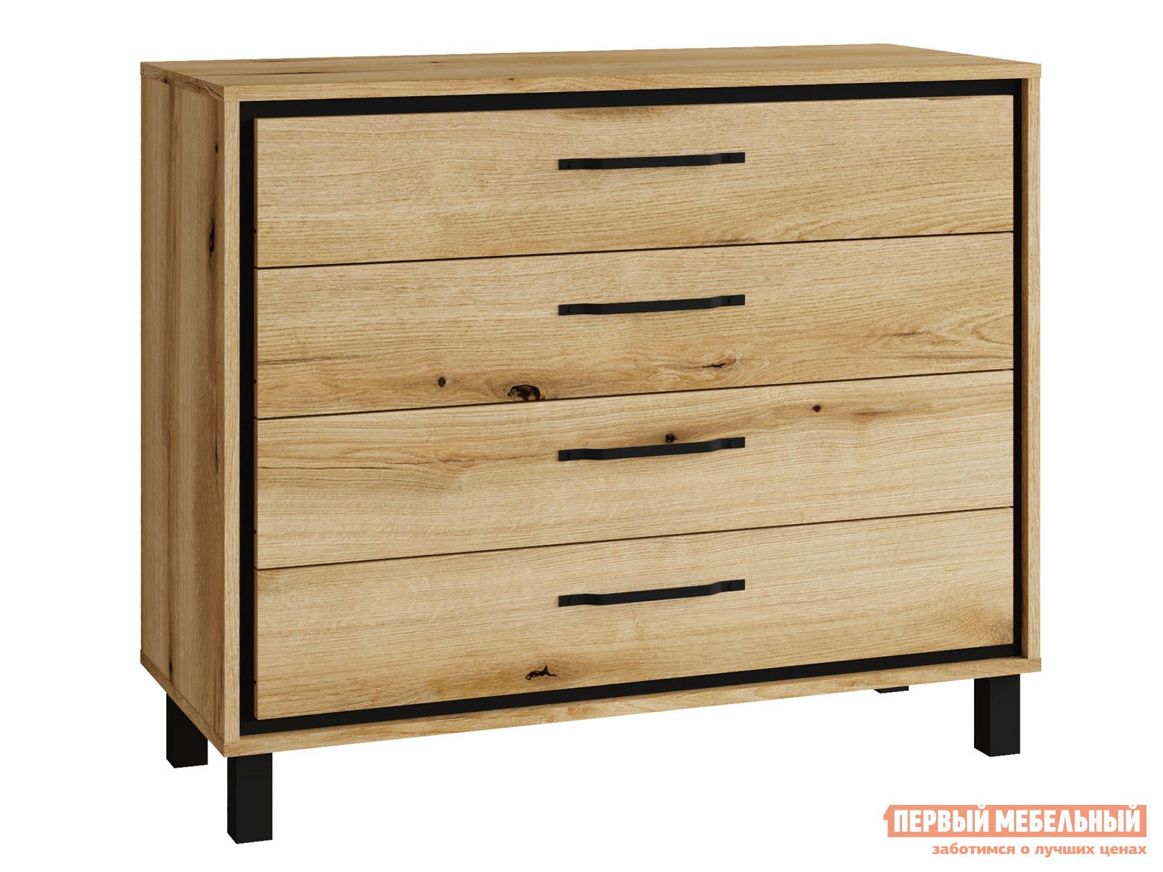 Комод  Мельбурн Дуб Эвок прибрежный / Черный