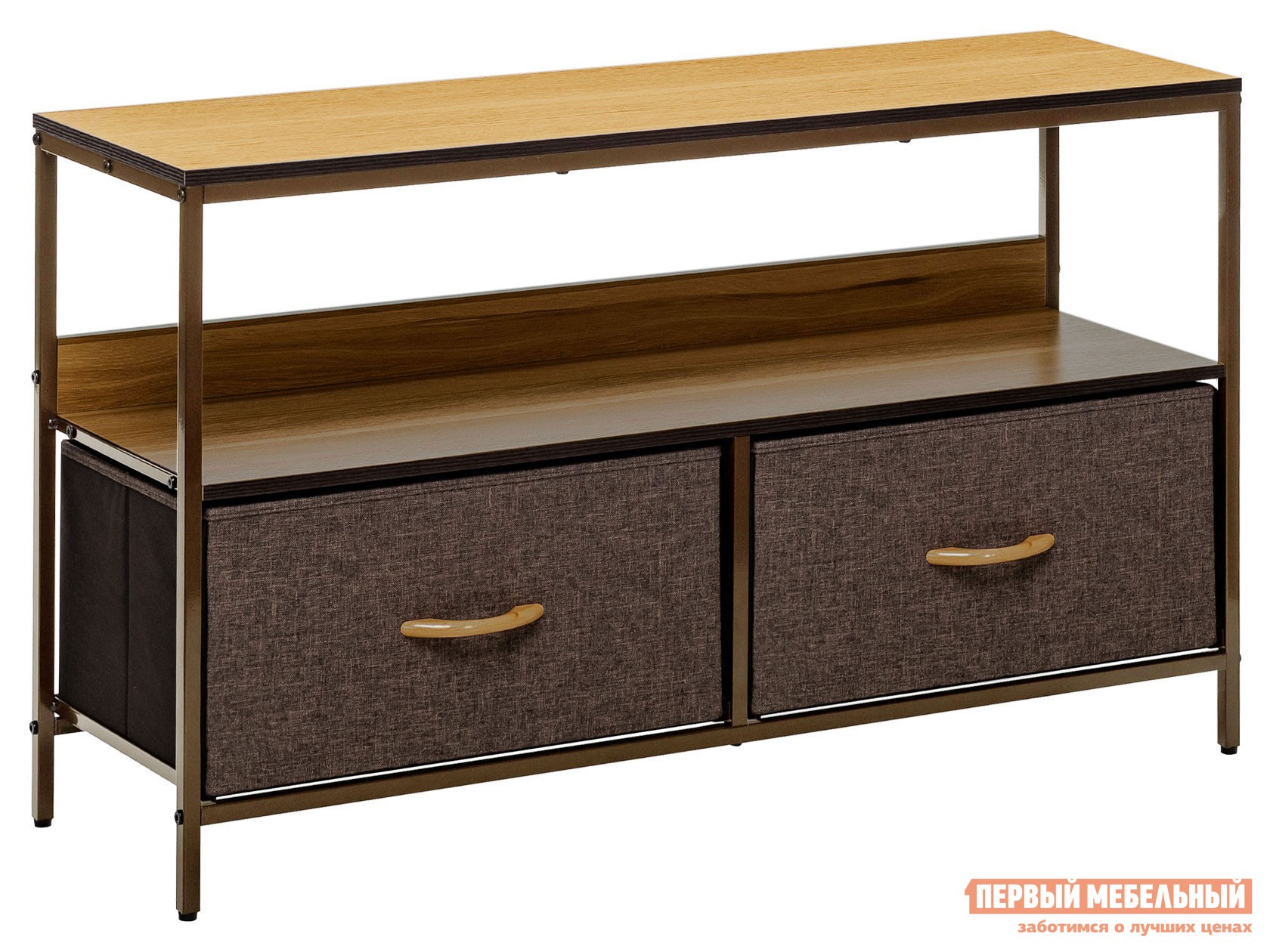 Комод  Локи Коричневый, металл / Светлое дерево / Коричневый, ткань