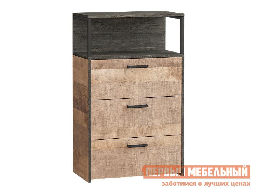 Комод  Трувор Дуб Гранж песочный / Интра / Черный