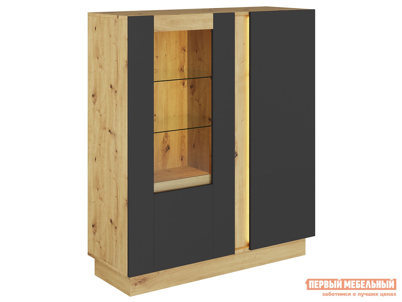 Комод  Модо Дуб Артизан / Черный матовый