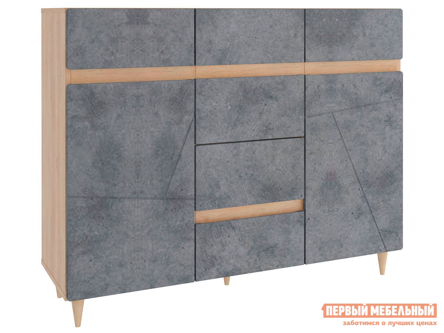 Комод  Самурай Дуб небраска / Бетон темный