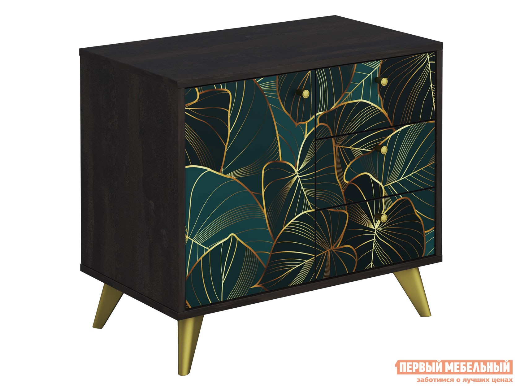 Комод  Фьюжн Камень угольный / Фотопечать Tropical
