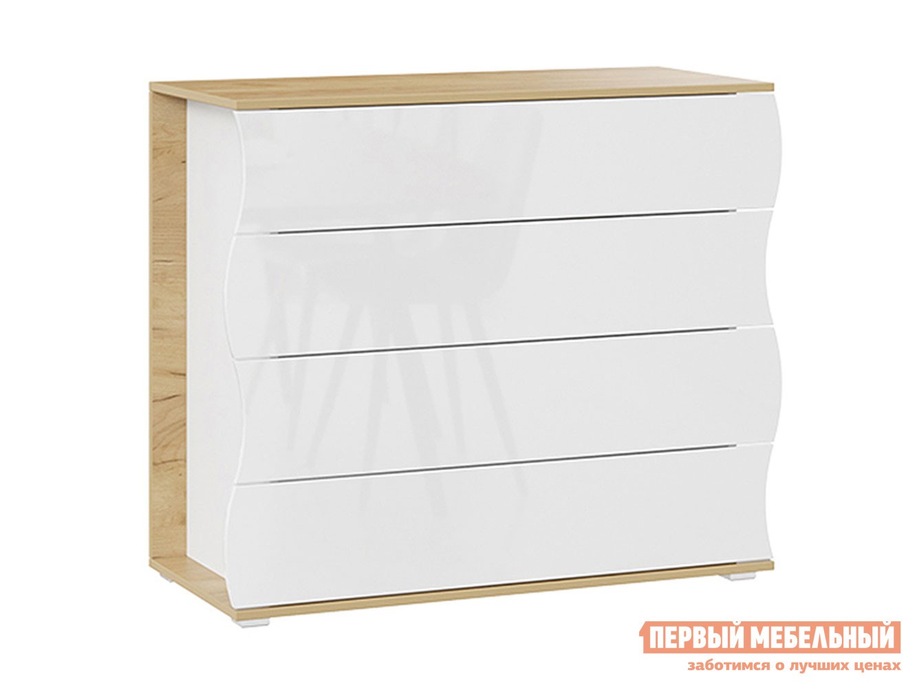 Комод  Миранда Дуб Крафт золотой / Белый глянец