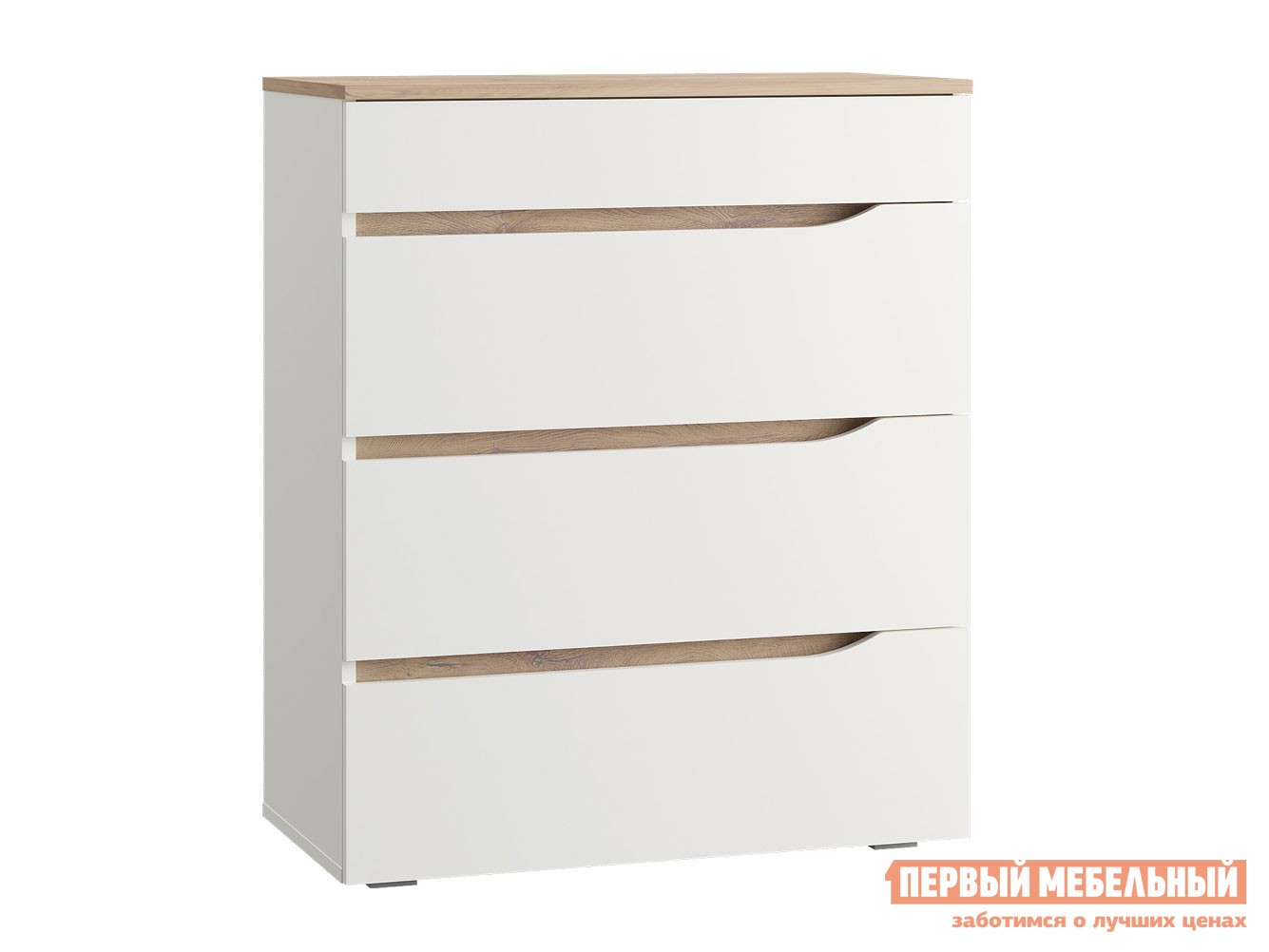 Комод  Муссон Дуб Эндгрейн / Белый шагрень