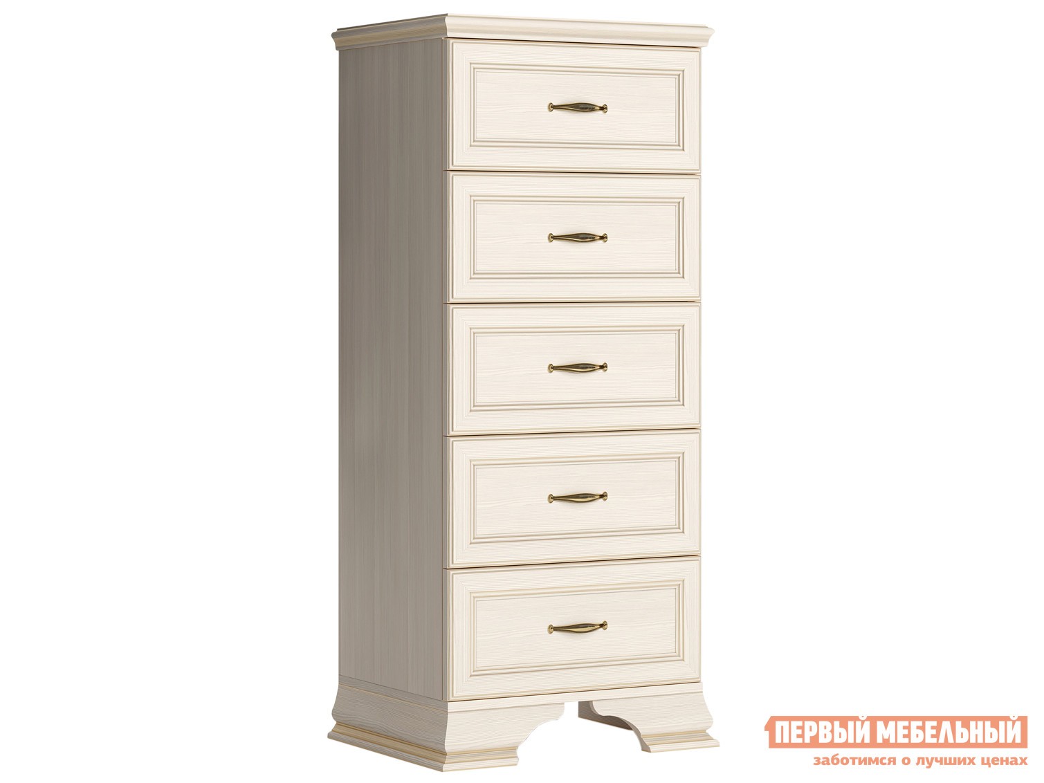 Комод  Сиена Бодега белый, патина золото