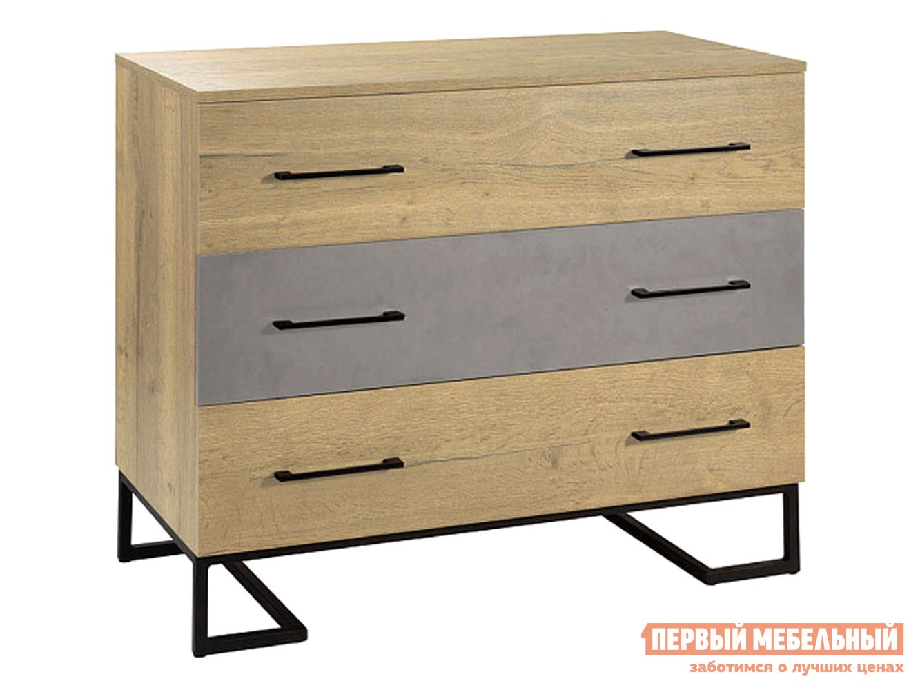 Комод  Лофт Дуб натуральный / Бетон