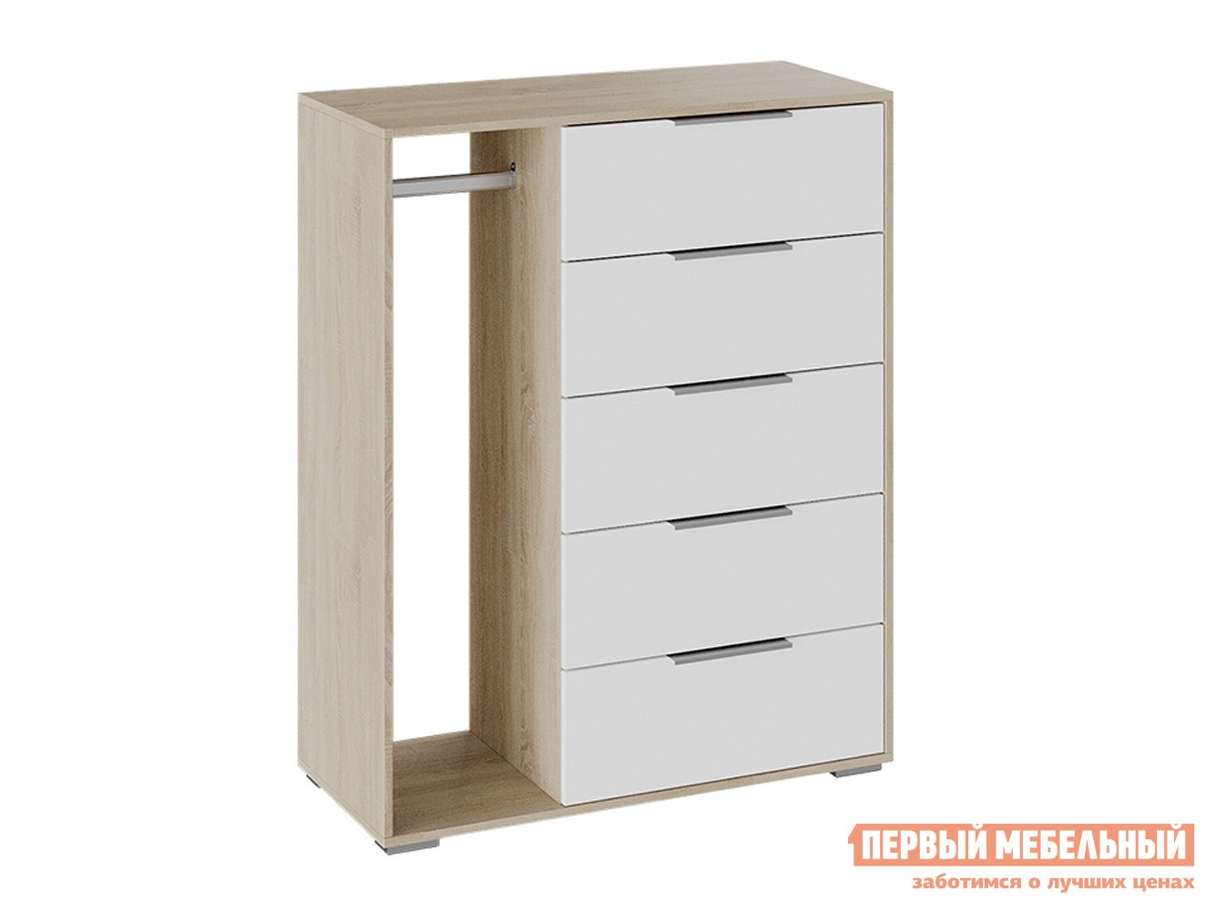 Комод  Нуар Дуб Сонома / Белый ясень