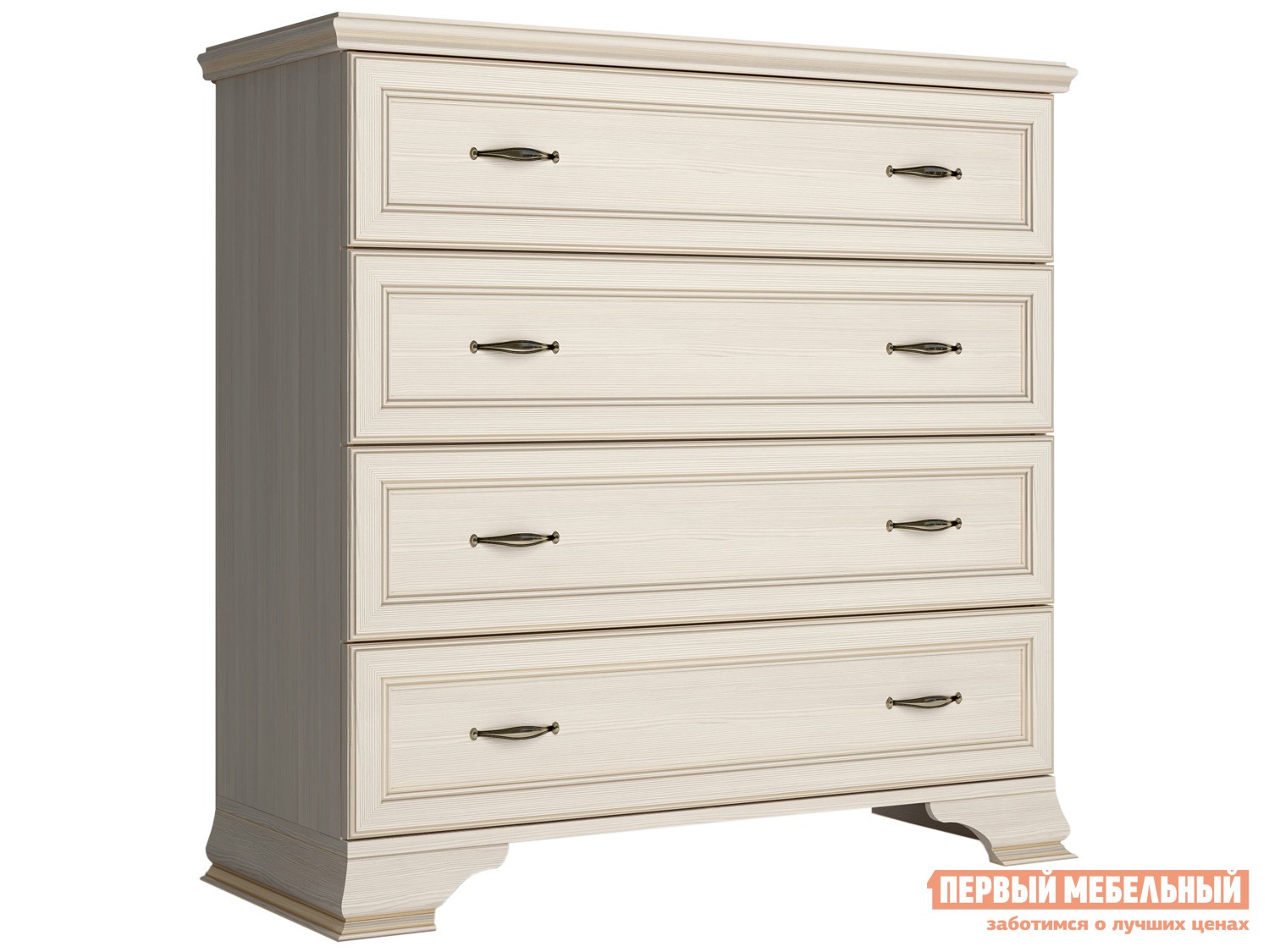 Комод  Сиена-15 Бодега белый, патина золото