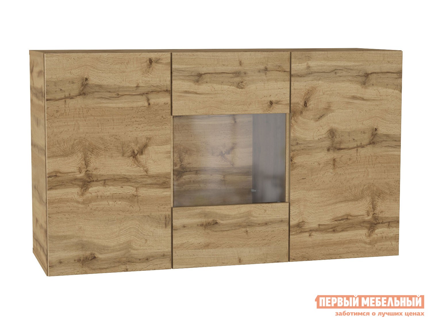 Комод  Поинт Дуб Вотан / Стекло, Без блока питания