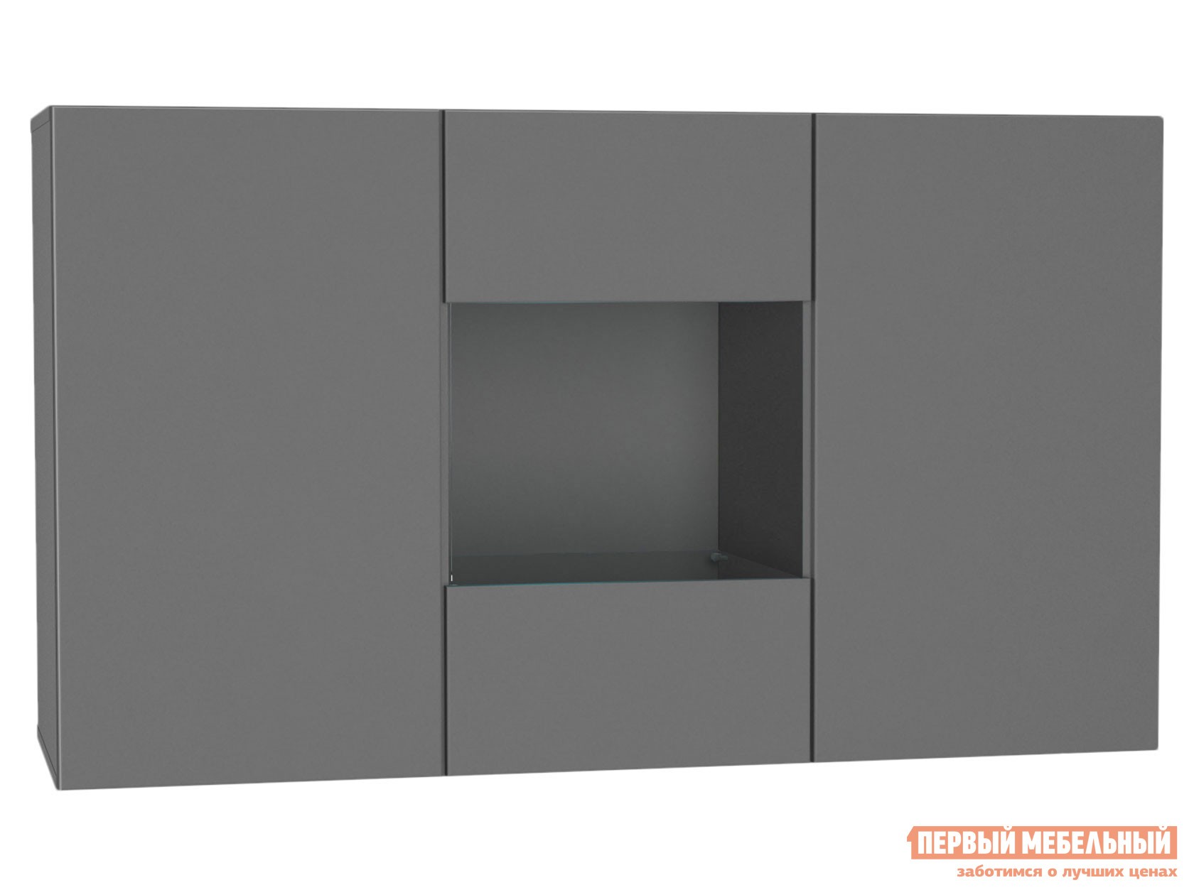 Комод  Поинт Серый графит / Стекло, Без блока питания