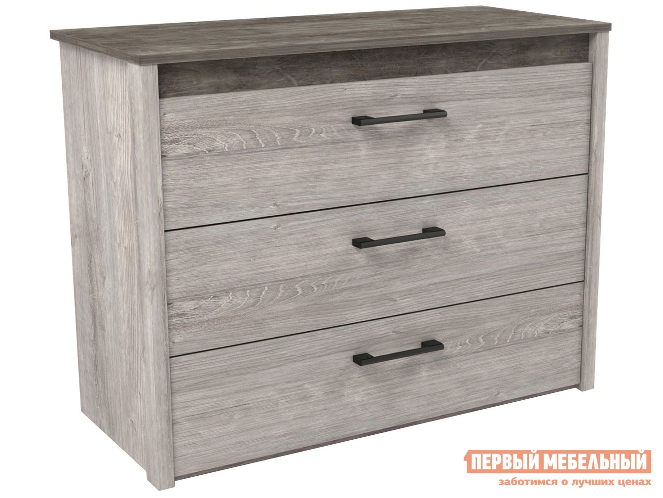 Комод  Денвер Риббек серый / Камень темный