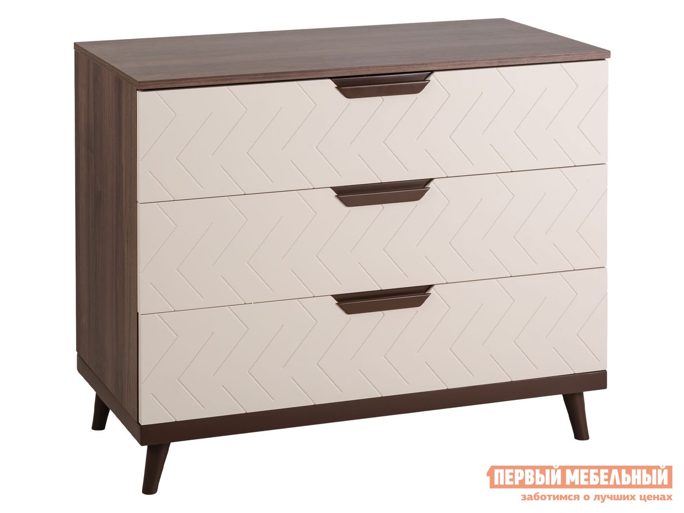 Комод  Сканди Орех Табак / Бежевый