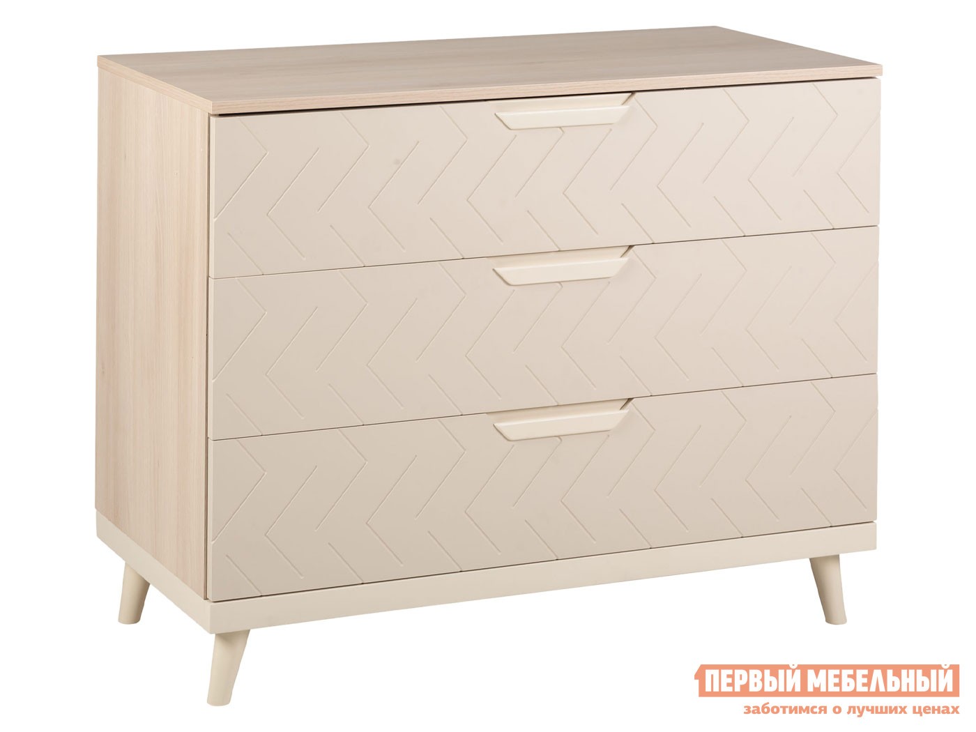 Комод  Сканди Акация Лэйклэнд / Жемчужно-белый