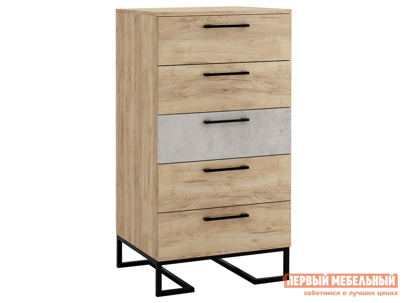 Комод  Лофт Дуб натуральный / Бетон