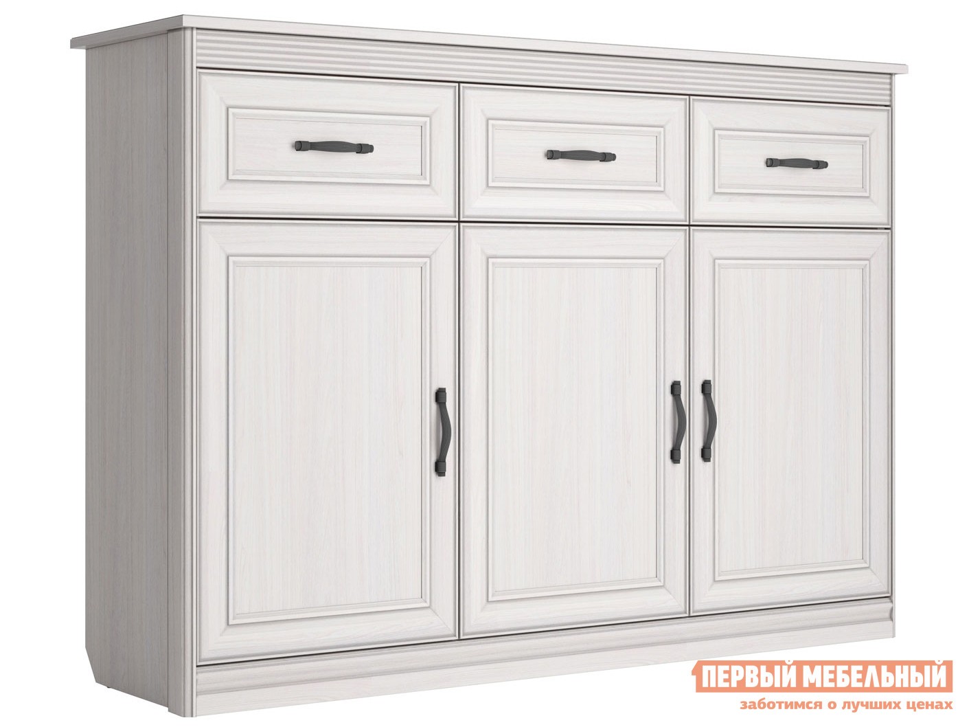 Комод  Неаполь Ясень Анкор светлый / Патина серебро