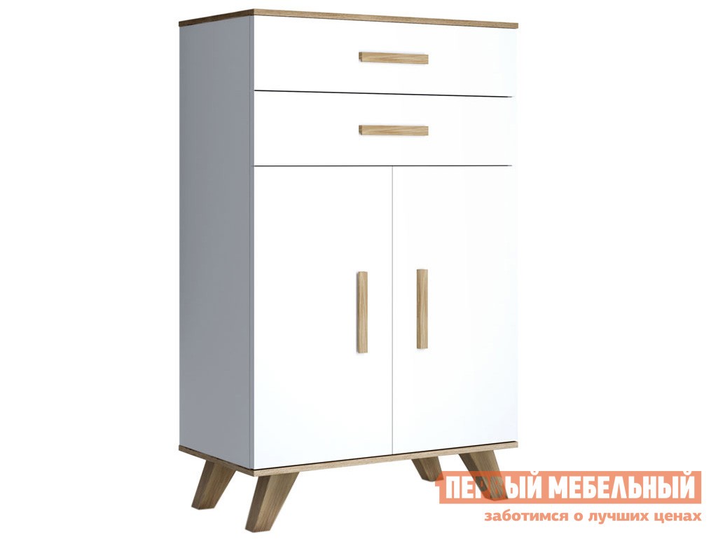 Комод  Вега Скандинавия Дуб Каньон / Белый / Белый глянец