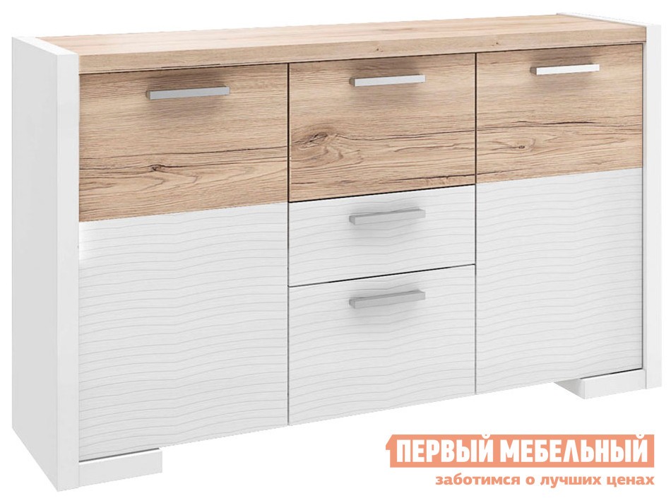 Комод  Оксфорд Дуб Санремо / Белый