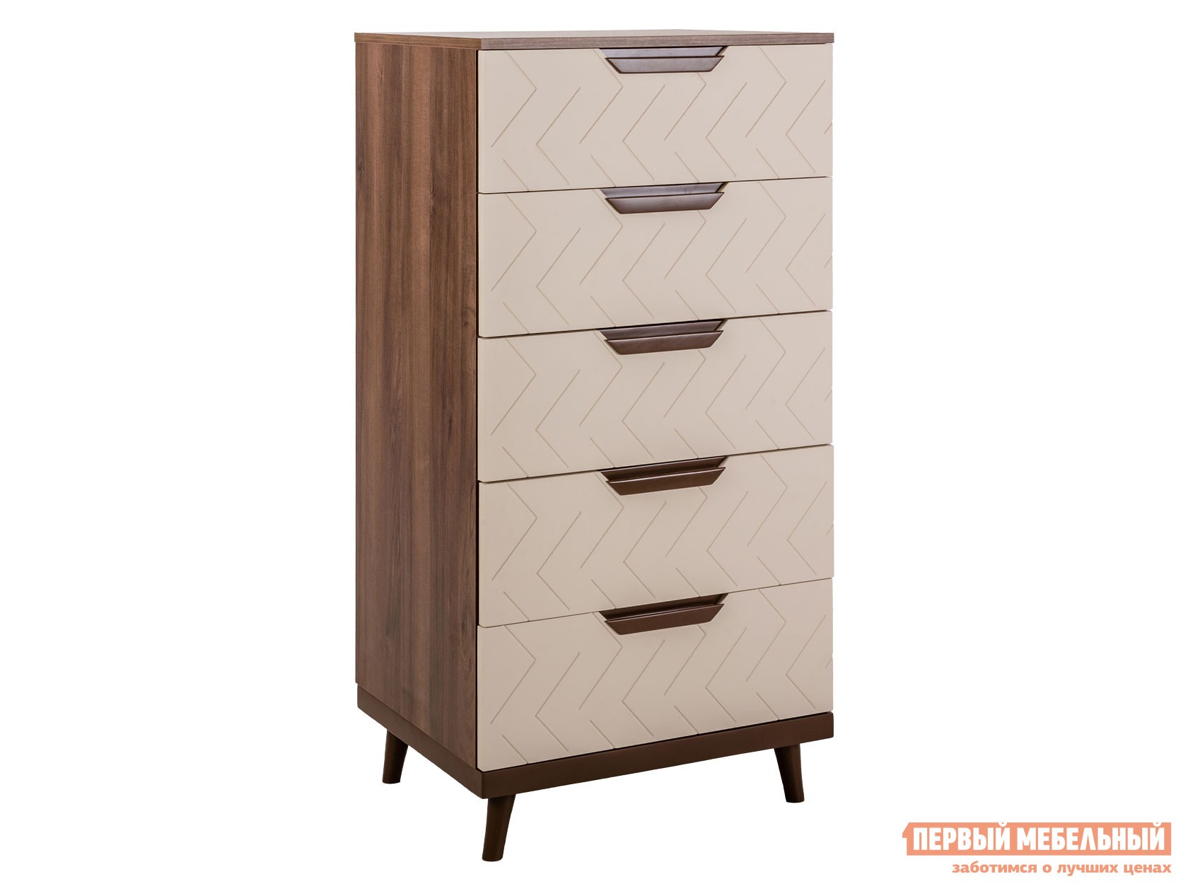 Комод  Сканди Орех Табак / Бежевый