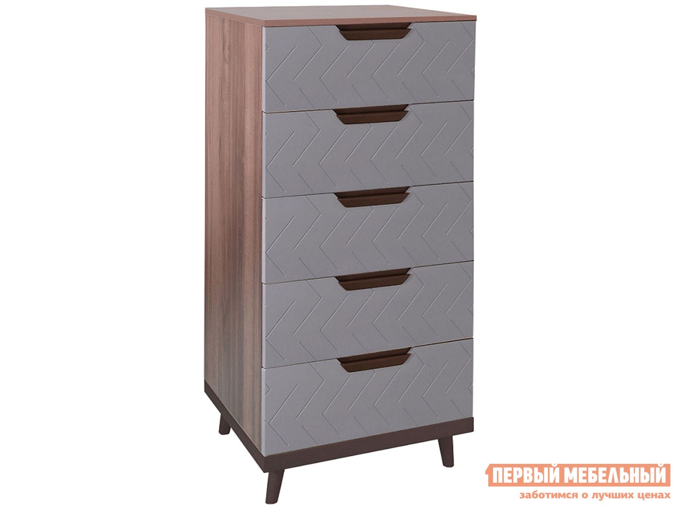 Комод  Сканди Орех Табак / Серый матовый