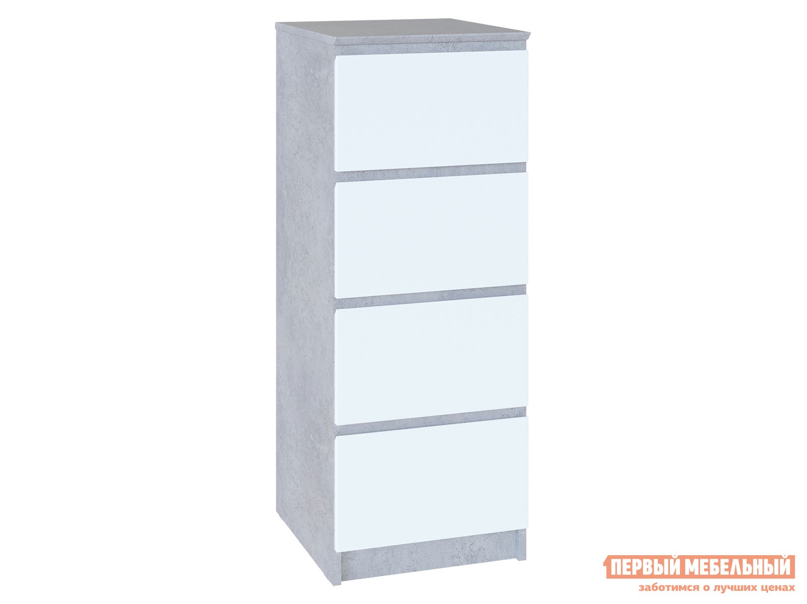 Комод  Вайт 4 Бетон / Белый