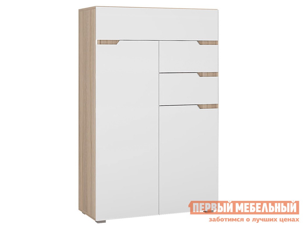 Комод  Анталия Дуб Сонома / Белый Софт