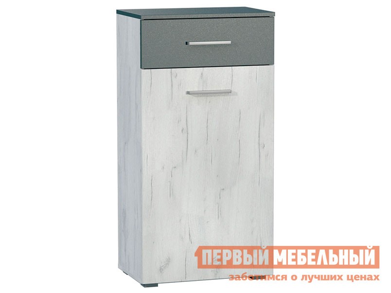 Комод  Юнона Дуб Белый CRAFT / Серый шифер