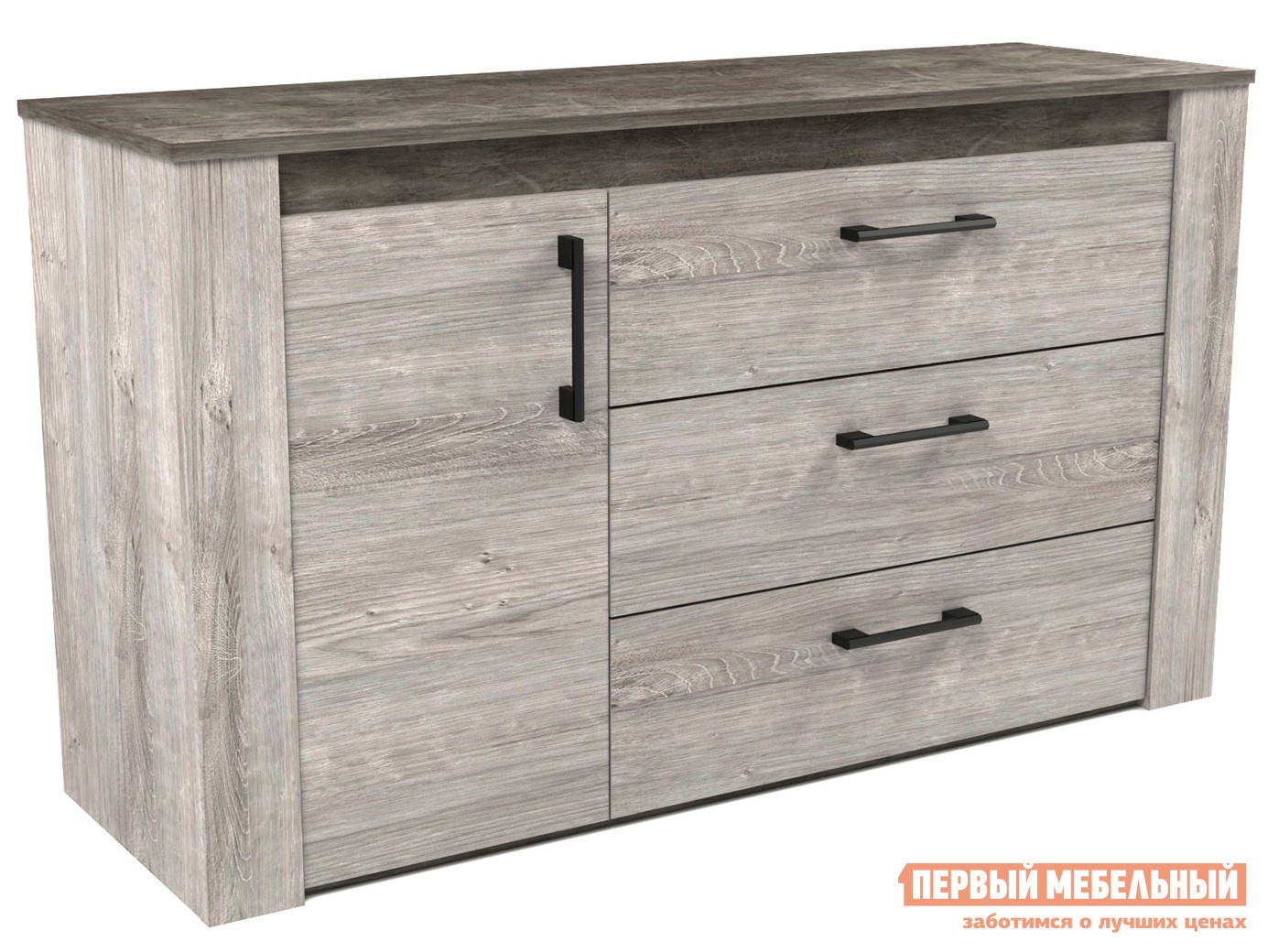 Комод  Денвер Риббек серый / Камень темный