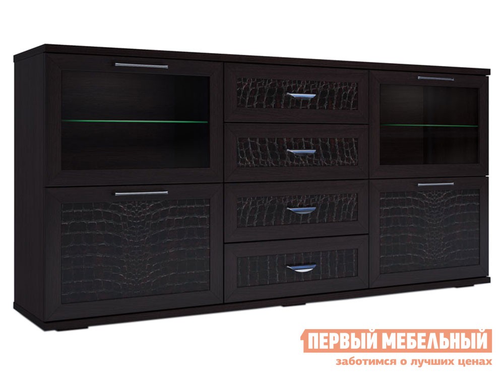 Комод  Парма Венге / Искусственная кожа caiman