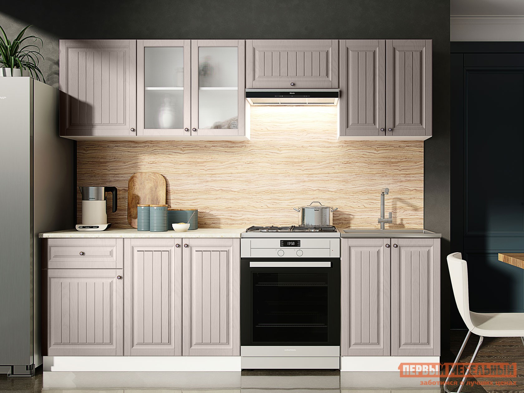 Кухонный гарнитур  Хозяюшка 240 см Мускат