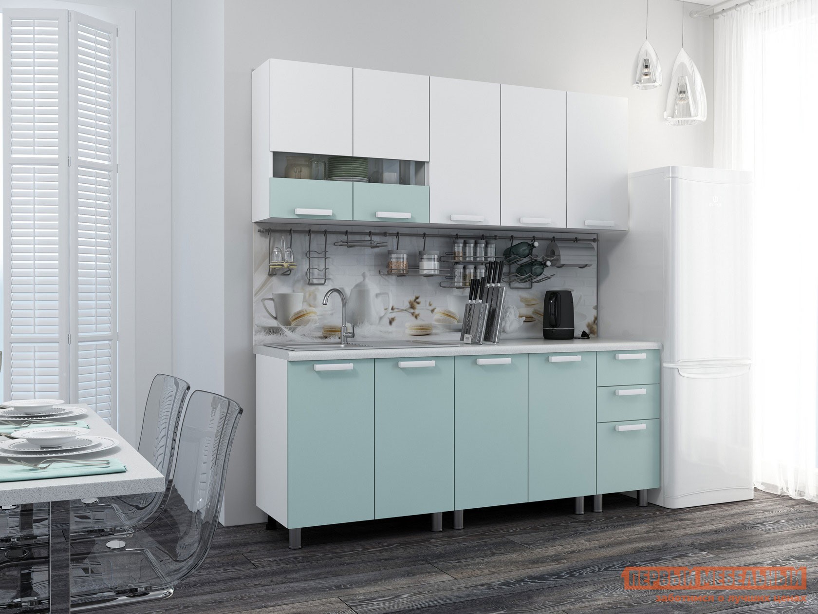 Кухонный гарнитур  Тиффани 200 см Белый / Кенди