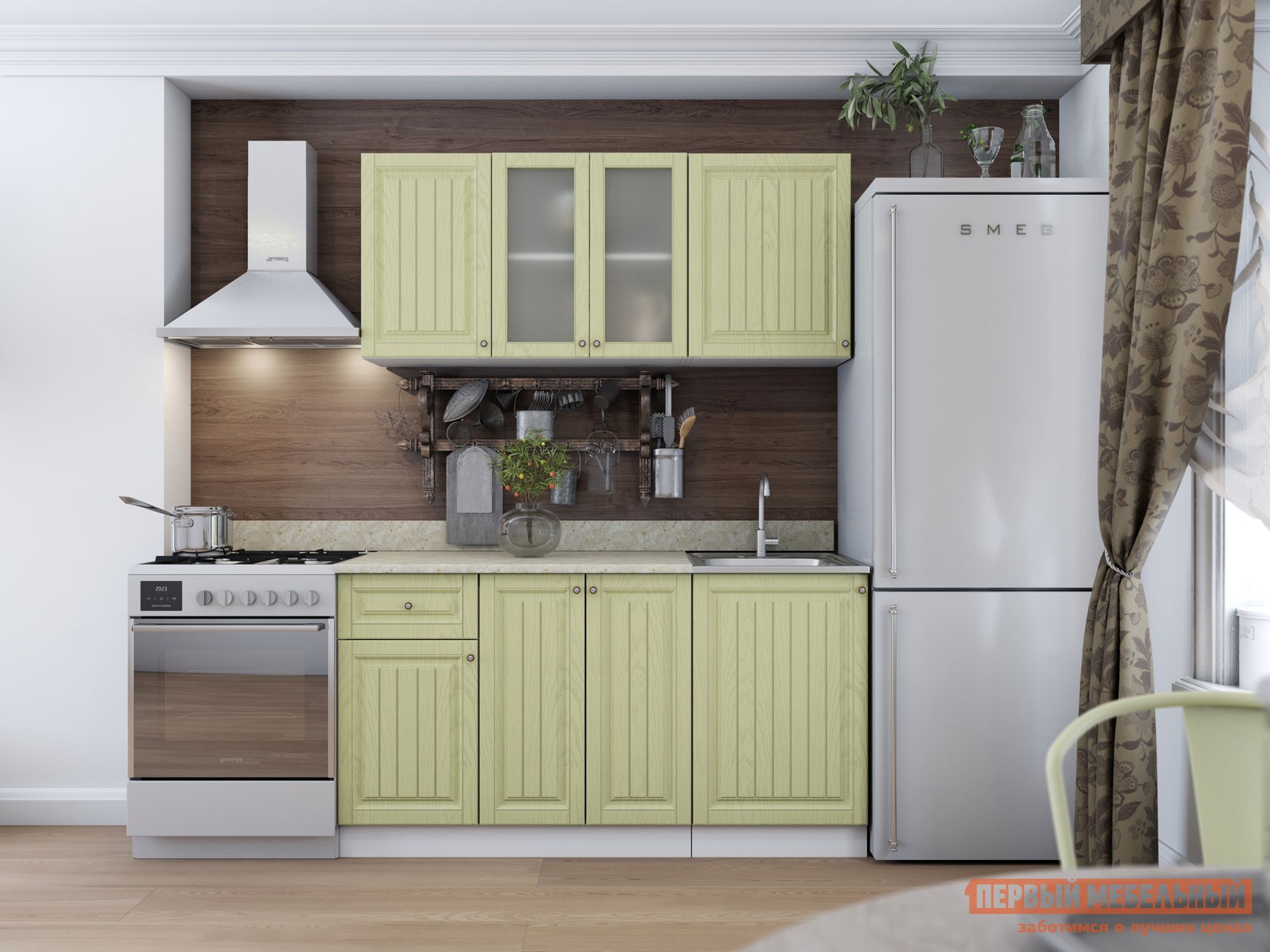 Кухонный гарнитур  Хозяюшка 150 см Фисташка