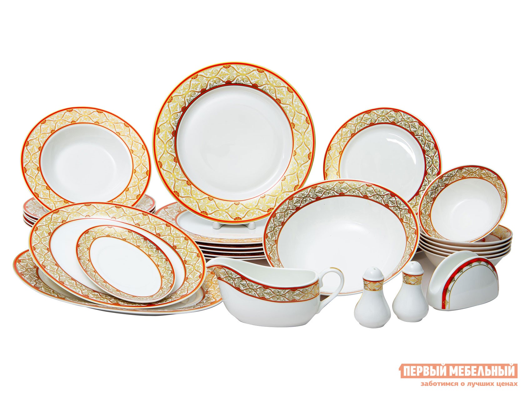 Комплект столовой посуды  Эстелла 32 предмета Белый, фарфор