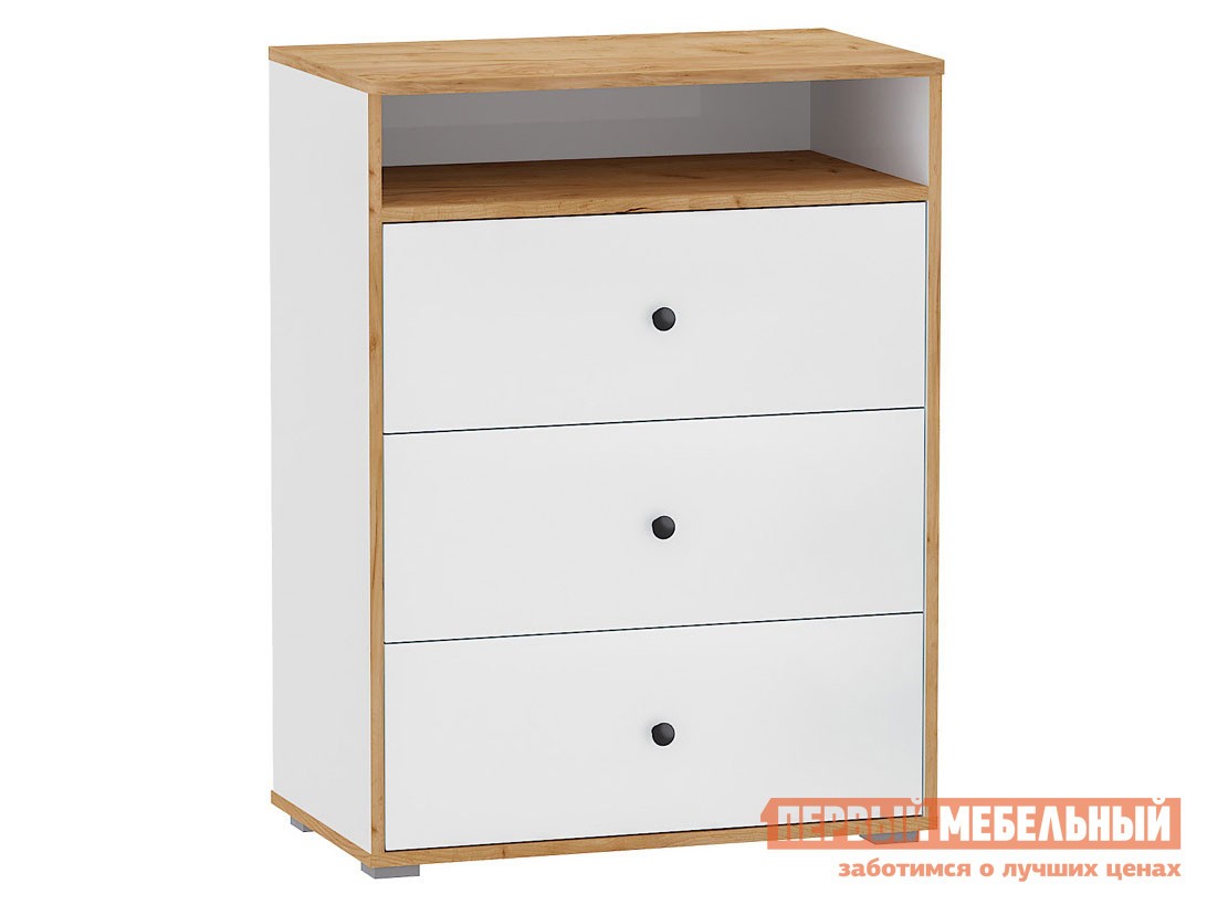 Детский комод  Вуди Дуб золотой / Белый