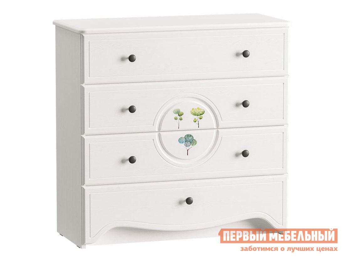 Детский комод  Роуз Белый, текстура дерева / Ясень ваниль