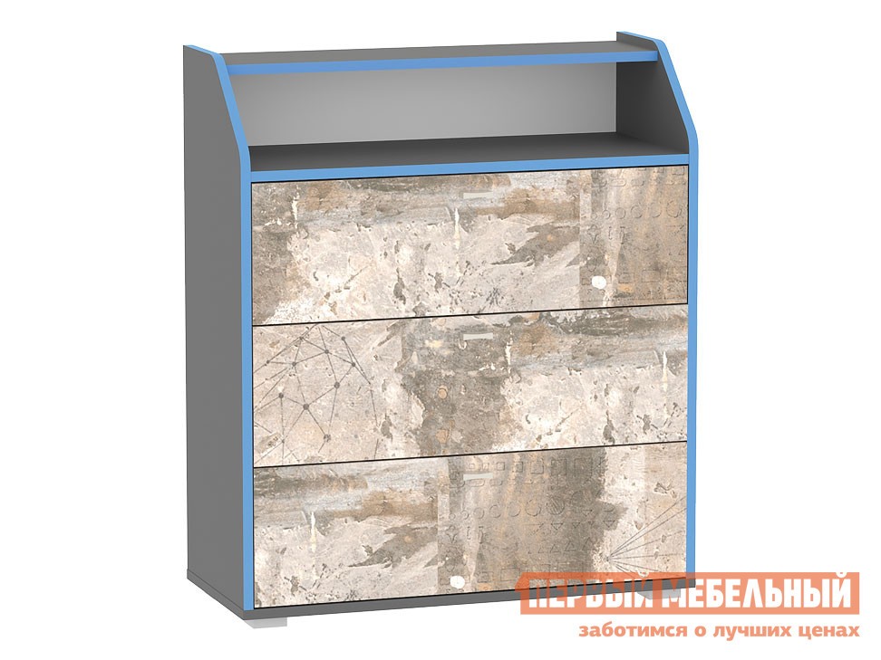 Детский комод  Индиго Темно-серый / Граффити