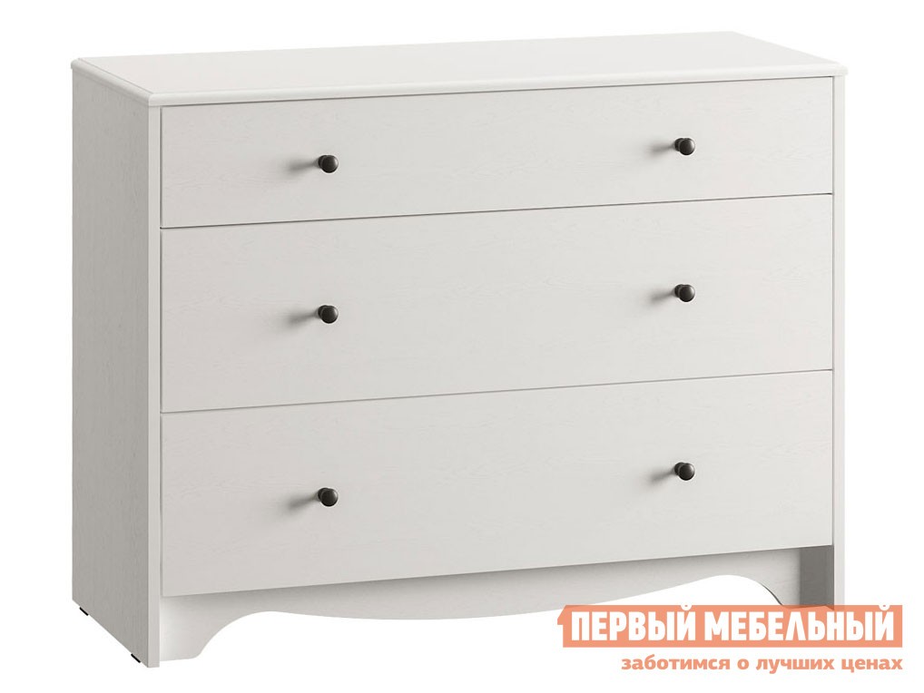 Детский комод  Томас Белый, текстура дерева / Ясень ваниль