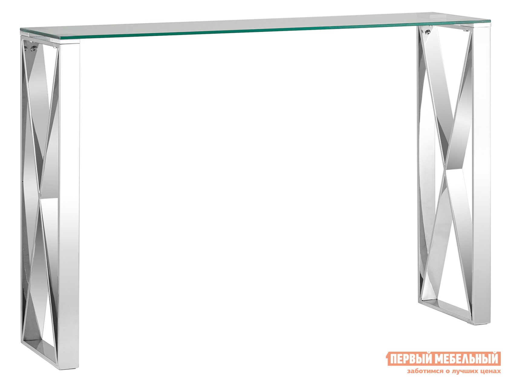 Консоль  Кросс Прозрачное стекло / Сталь, серебро