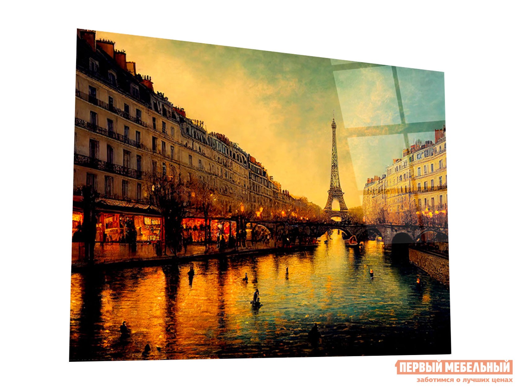 Картина  Ночь в Париже Стекло
