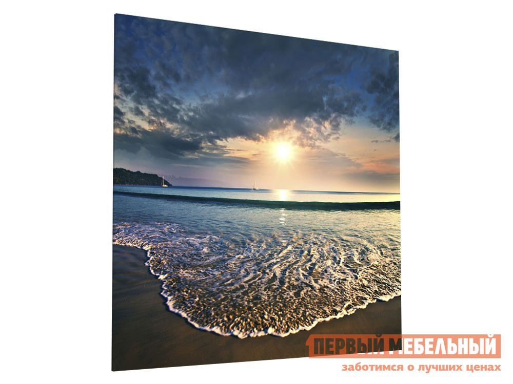 Картина  Закат на тропическом пляже Стекло