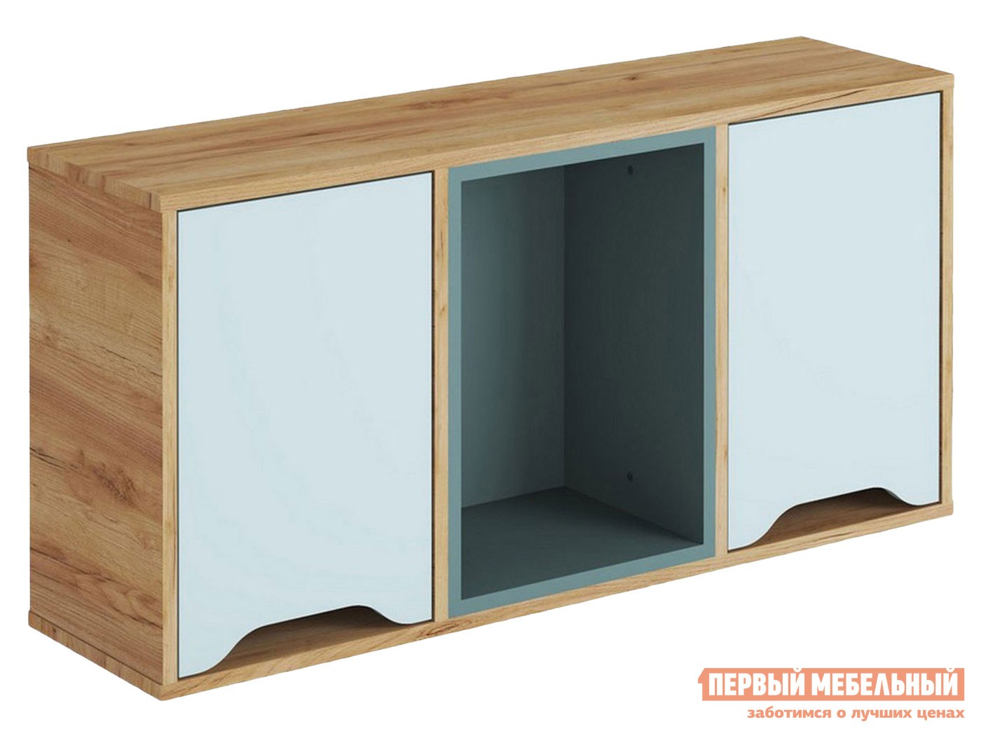 Детская полка  Рич Дуб Крафт золотой / Мята / Сумеречный голубой