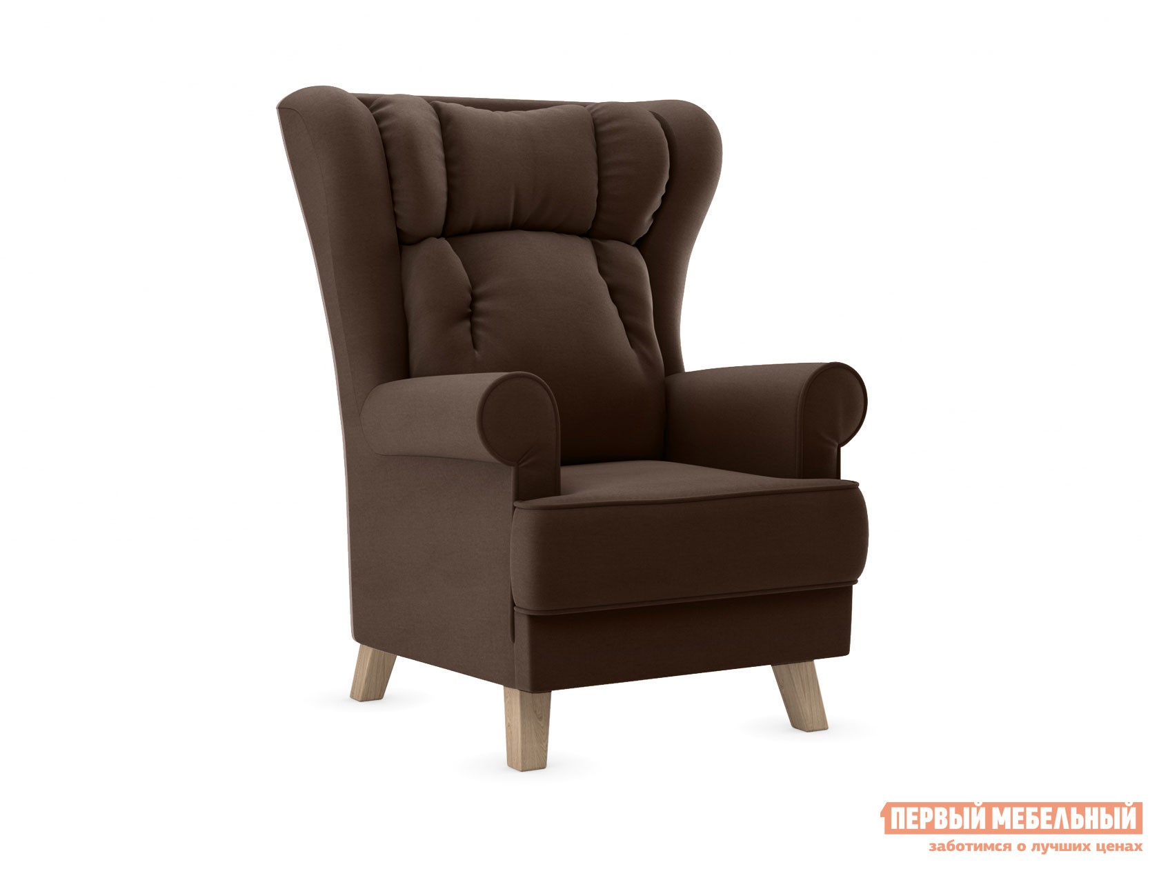 Кресло  Лацио Корица, микровелюр, Натуральный, лак