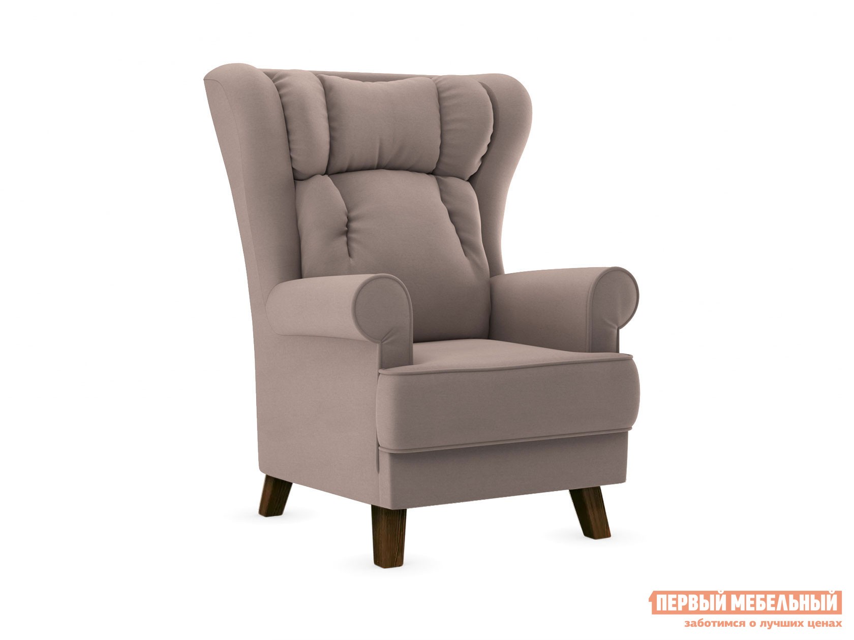 Кресло  Лацио Латте, микровелюр, Орех