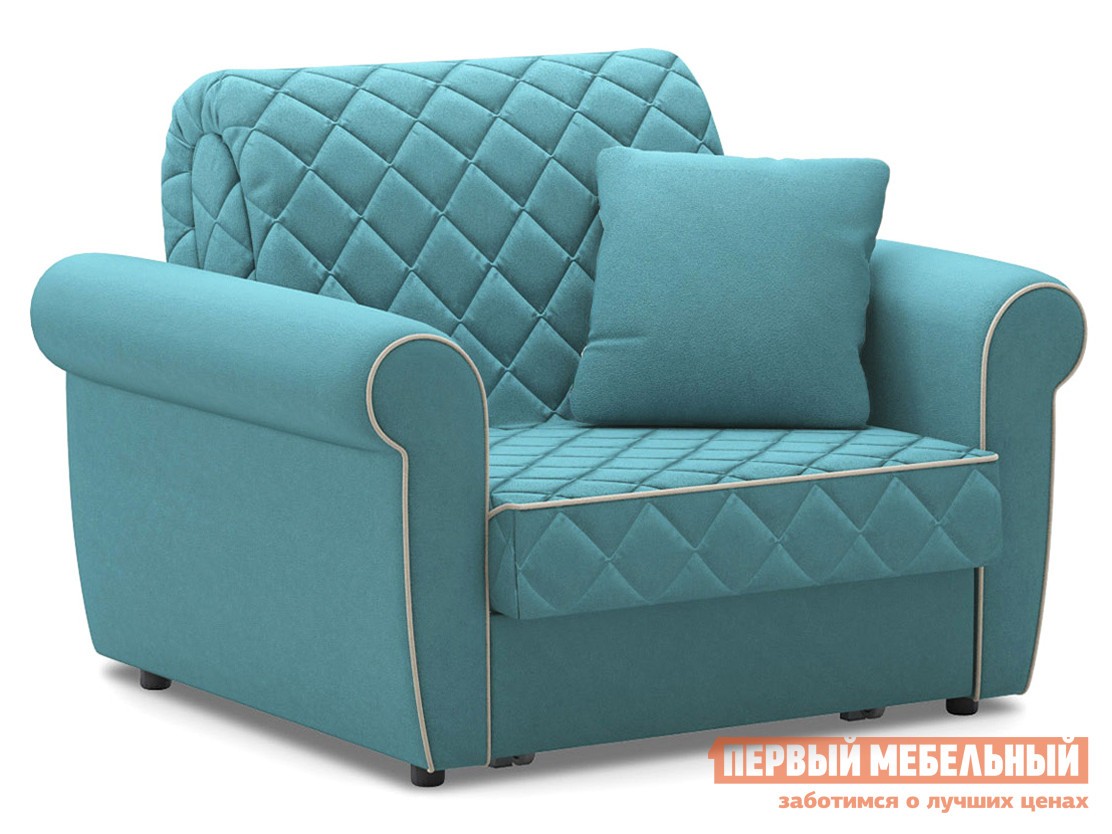 Кресло-кровать  Денвиль Бирюзовый, велюр, Независимый пружинный блок, новый, С ящиком