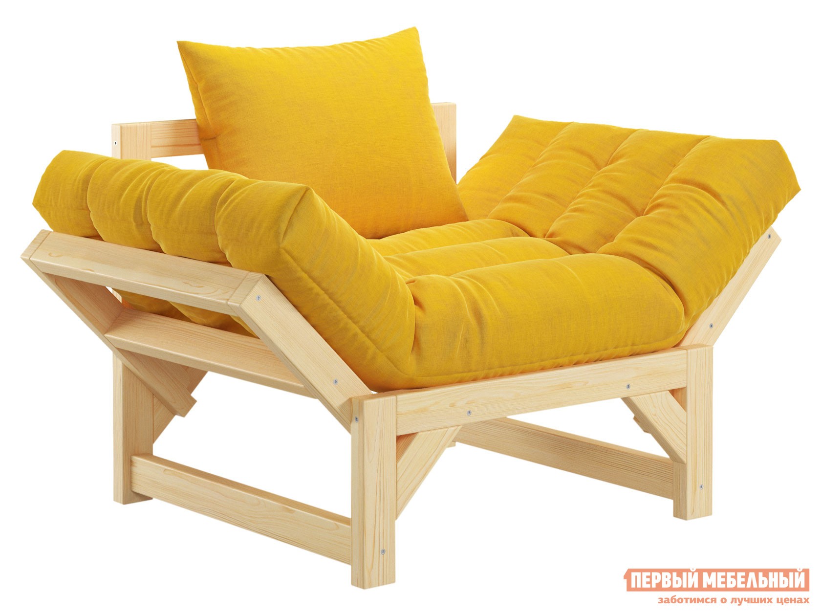 Кресло  Бари Массив / Желтый, рогожка