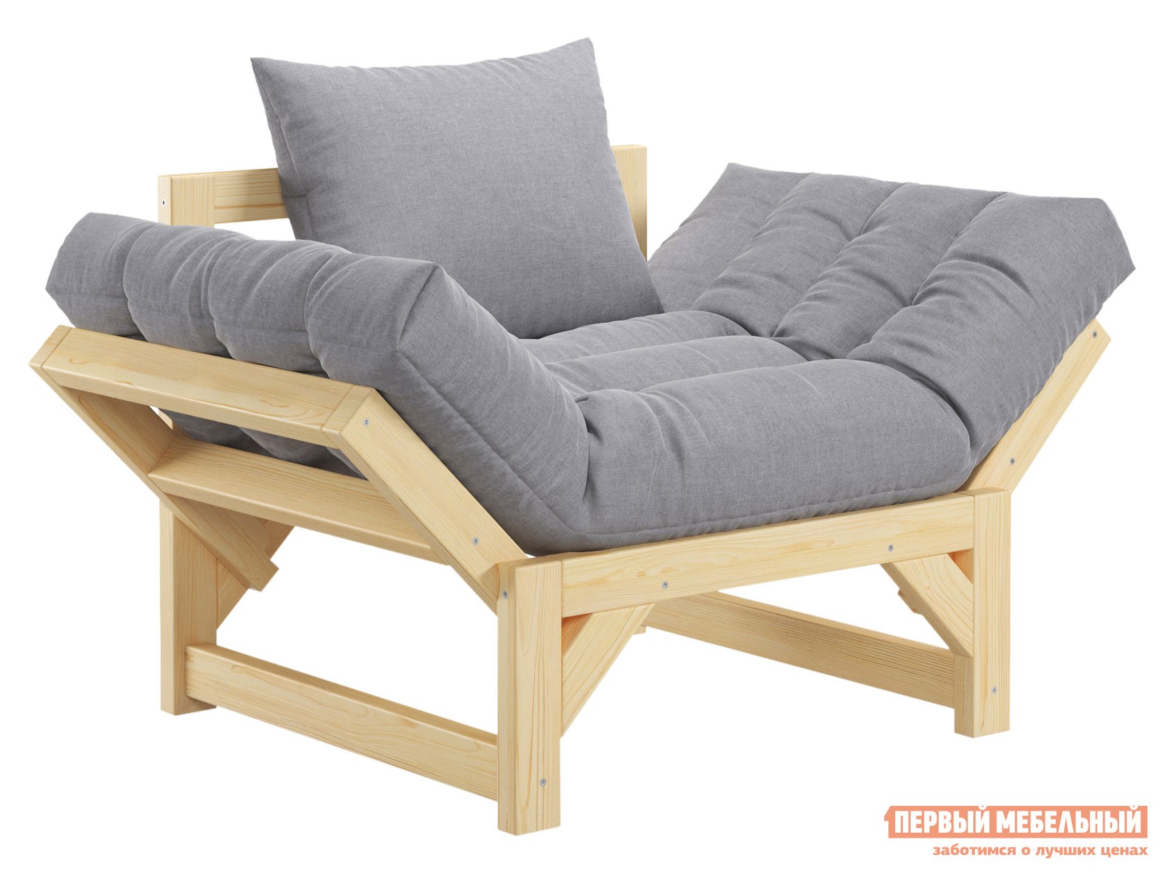 Кресло  Бари Массив / Светло-серый, рогожка