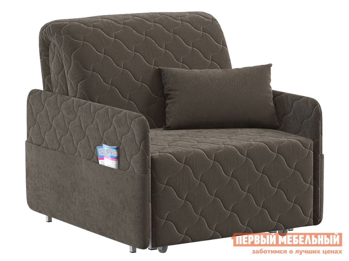 Кресло-кровать  Тино Коричневый, велюр, Независимый пружинный блок, Без ящика