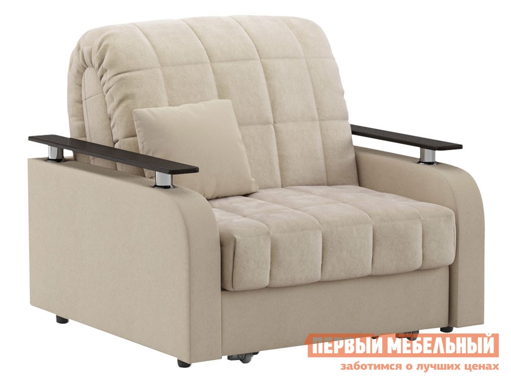 Кресло-кровать  Франческо Бежевый, велюр, Пенополиуретан, Без ящика